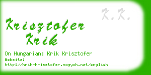 krisztofer krik business card